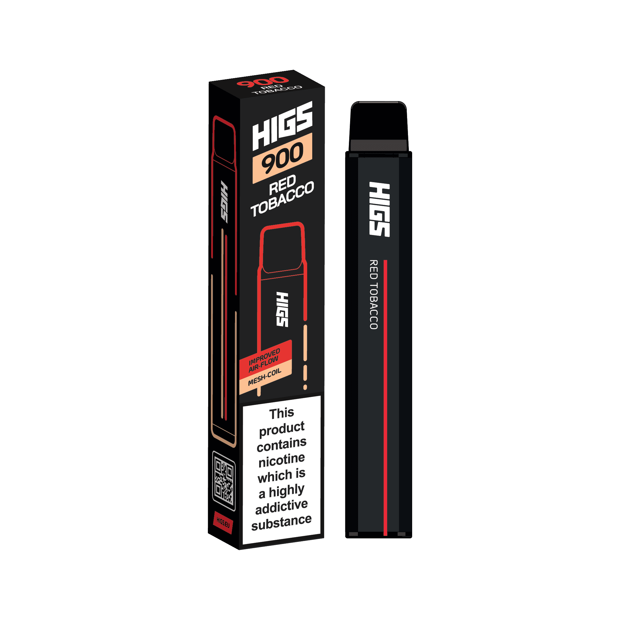 red tobacco and vape Higs Disposable Tobacco Vape